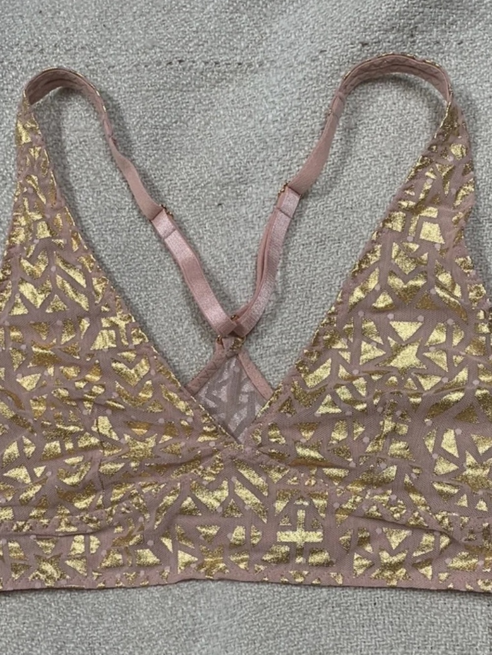Free People Pink and Gold Bralette